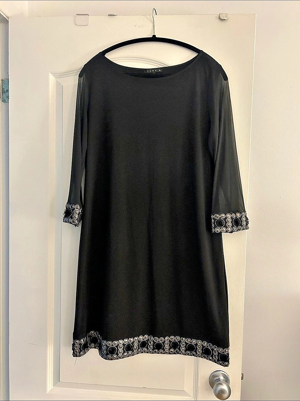 Black Embellished Mini Dress Like New